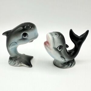 Vintage Anthropomorphic Whale S&P Shakers Japan Salt Pepper Smith Western READ
